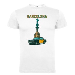 Camiseta Taxi de Barcelona y estatua de Colón